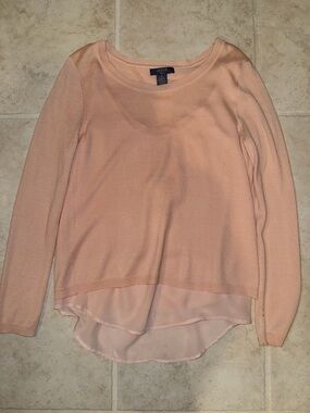 Light Pink Layered-Hem Women’s Sweater